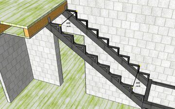 Лестница из металла и бетона